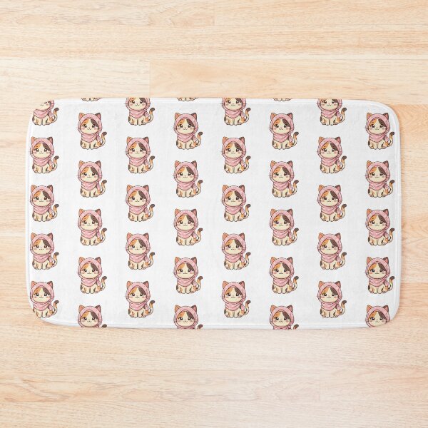Item preview, Cute Kawaii Calico Cat Wearing Pink Floral Hijab designed and sold by DuckOddity.