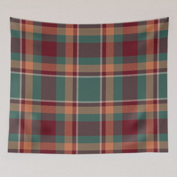 Item preview, Seamless Tartan Plaid Pattern in Autumnal Green and Warm Orange Tones designed and sold by PowerAntShop.
