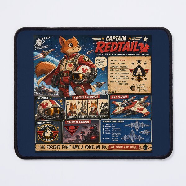 Item preview, Captain Redtail – Squirrels Above and Beyond designed and sold by SecretSquirrellDesigns.