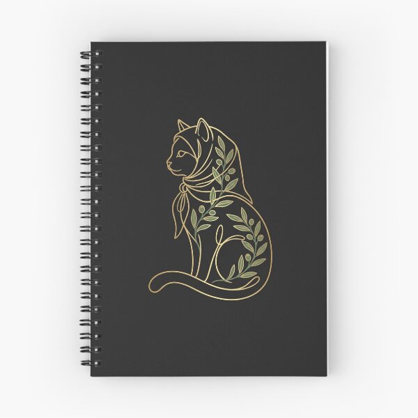 Item preview, Minimalist Metallic Gold Line Art Hijabi Cat designed and sold by DuckOddity.