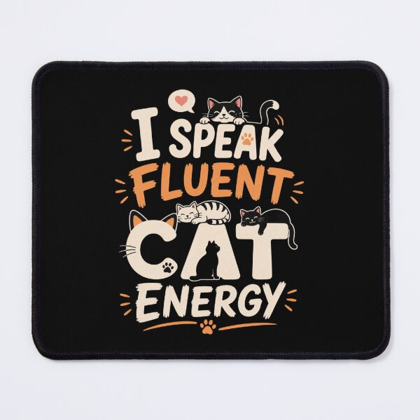 Item preview, I Speak Fluent Cat Energy Shirt | Funny Cat Lover Graphic Tee designed and sold by Safe Haven Pets.
