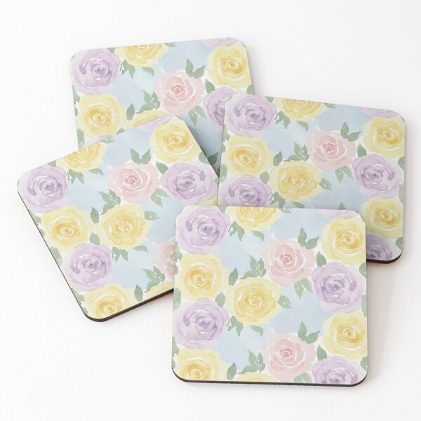 Item preview, Watercolor Yellow & Purple Roses Pattern designed and sold by wissal.studio.