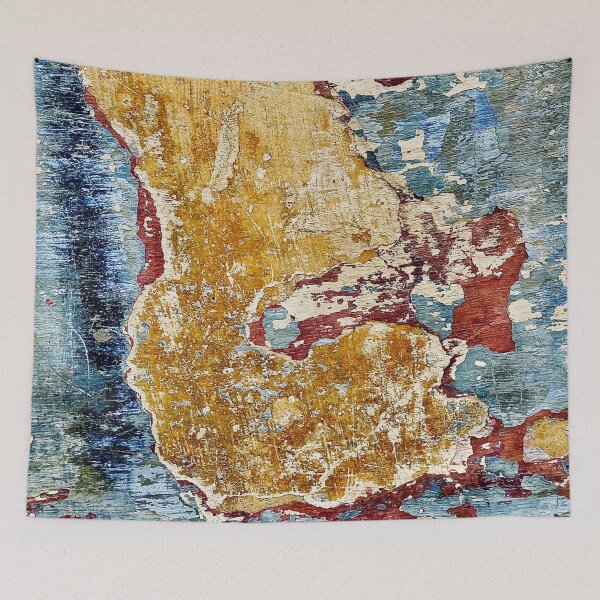 Item preview, Rustic Mediterranean Peeling Paint Wall Abstract Photo designed and sold by Jonnekesart.