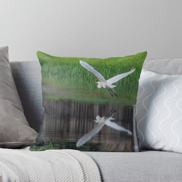 Item preview, Great Egret Flying Over a Canal designed and sold by Pondside-Pics.