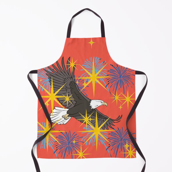 Item preview, Soaring Bald Eagle Fireworks Sparkle Patriotic Red Art Print designed and sold by Extremeallie.
