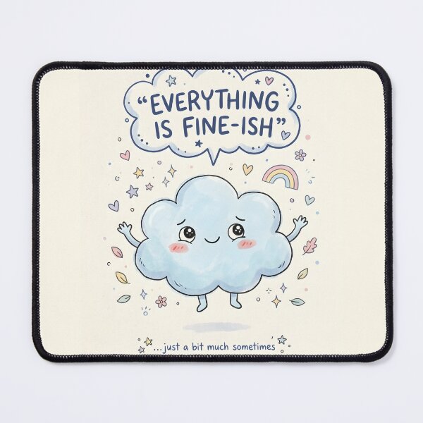 Item preview, Everything Is Fine-ish Cute Mental Health Meme Design designed and sold by OVERRIDESTUDIOS.