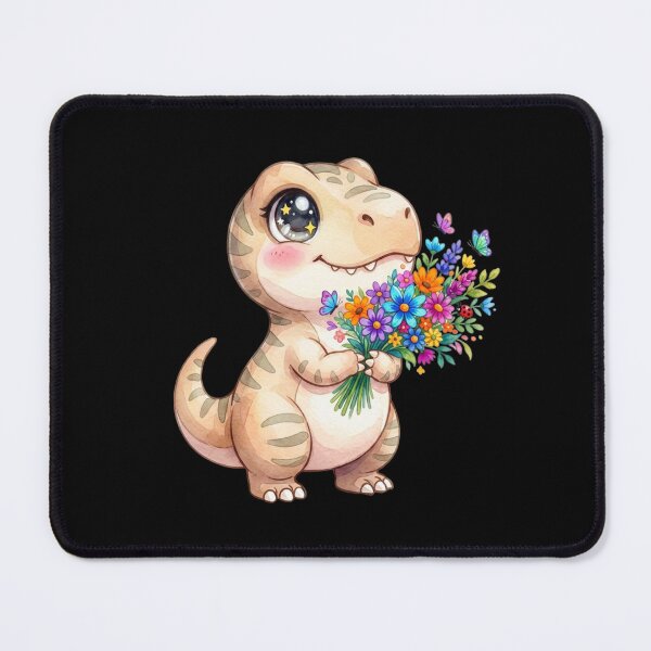 Item preview, Cute dinosaur with a bouquet of flowers designed and sold by uunaa.