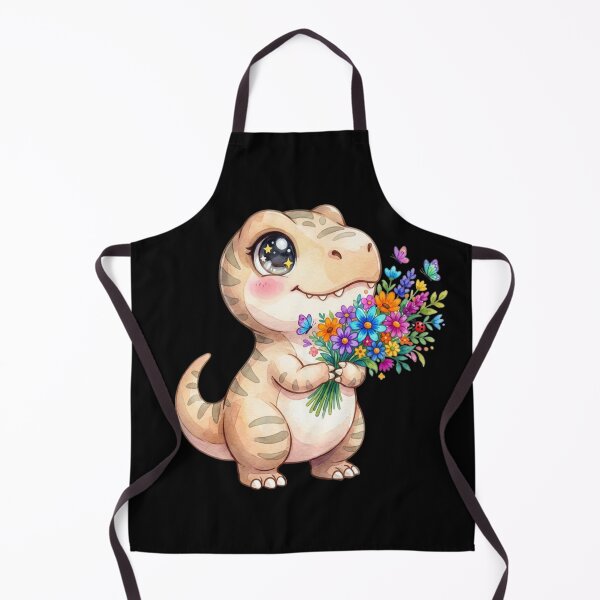 Item preview, Cute dinosaur with a bouquet of flowers designed and sold by uunaa.