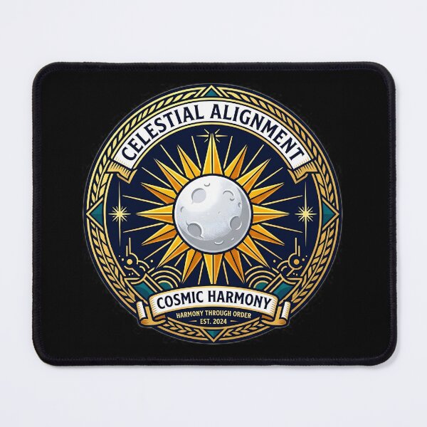 Item preview, Celestial Solar Eclipse Sun and Moon Vintage Badge designed and sold by Oommen Studio .