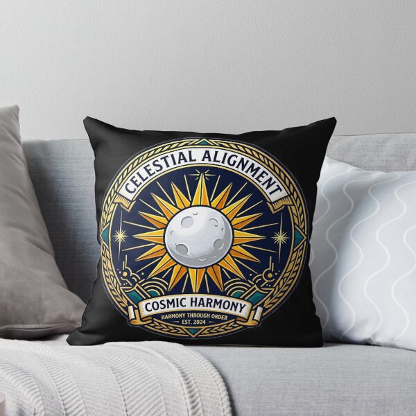Item preview, Celestial Solar Eclipse Sun and Moon Vintage Badge designed and sold by Oommen Studio .