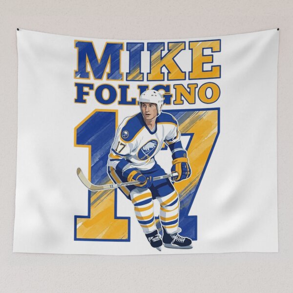 Item preview, Mike Foligno 17 Retro Buffalo Hockey Art designed and sold by Thogan0416.