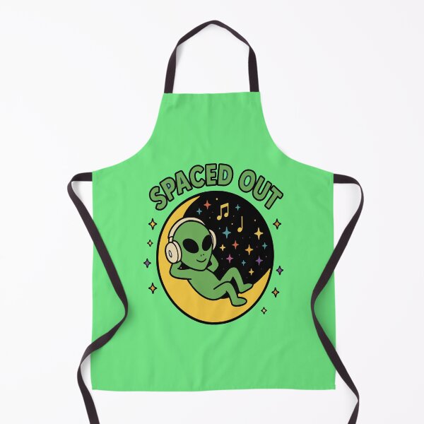 Item preview, Spaced Out - Alien Listening to Music on Crescent Moon designed and sold by Regal Rev.