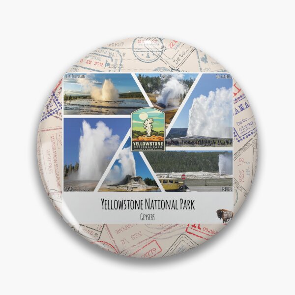 Item preview, Geysers of Yellowstone National Park collage of images designed and sold by SmyrnaBuffalo.