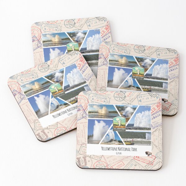 Item preview, Geysers of Yellowstone National Park collage of images designed and sold by SmyrnaBuffalo.