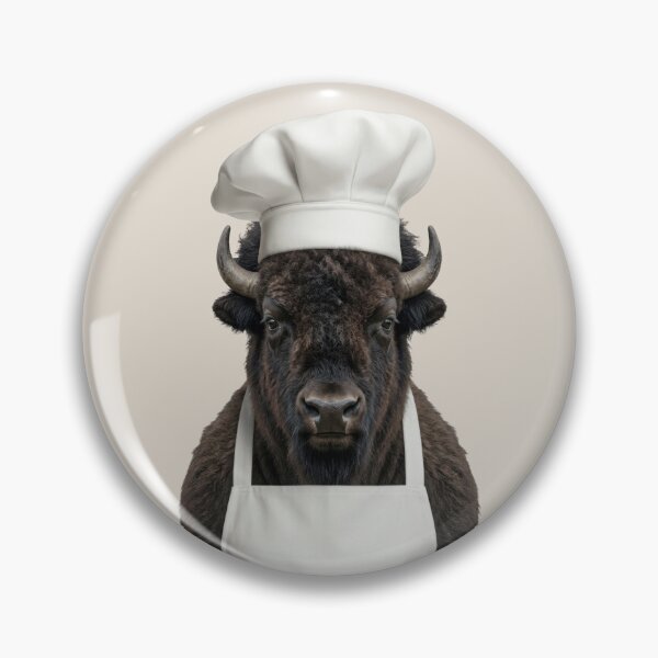 Item preview, Funny American Bison Chef Realistic Animal Cooking Humor Art designed and sold by LazyOwlStore.