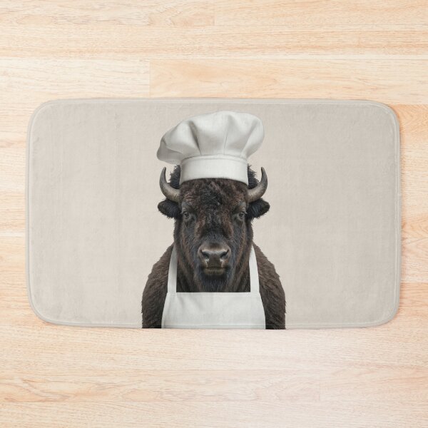 Item preview, Funny American Bison Chef Realistic Animal Cooking Humor Art designed and sold by LazyOwlStore.