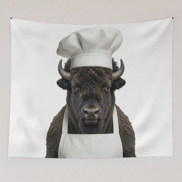 Item preview, Funny American Bison Chef Realistic Animal Cooking Humor Art designed and sold by LazyOwlStore.