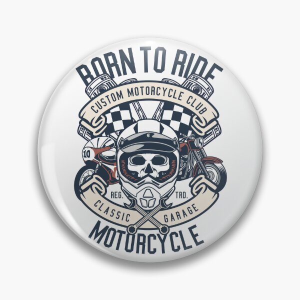 Item preview, Born to Ride Custom Motorcycle Club - Vintage Biker Skull Classic Garage Design designed and sold by 1001T-Shirt.