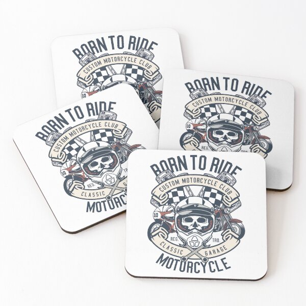 Item preview, Born to Ride Custom Motorcycle Club - Vintage Biker Skull Classic Garage Design designed and sold by 1001T-Shirt.