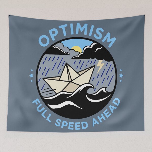 Item preview, Optimism: Full Speed Ahead - Paper Boat Braving the Storm designed and sold by Regal Rev.