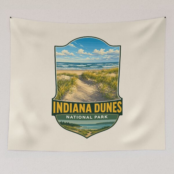 Item preview, Indiana Dunes National Park Retro Lakeshore designed and sold by Gideon Emmerich.