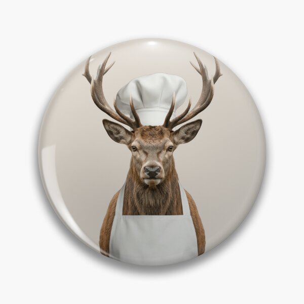 Item preview, Funny Red Deer Stag Chef Realistic Animal Cooking Humor Art designed and sold by LazyOwlStore.