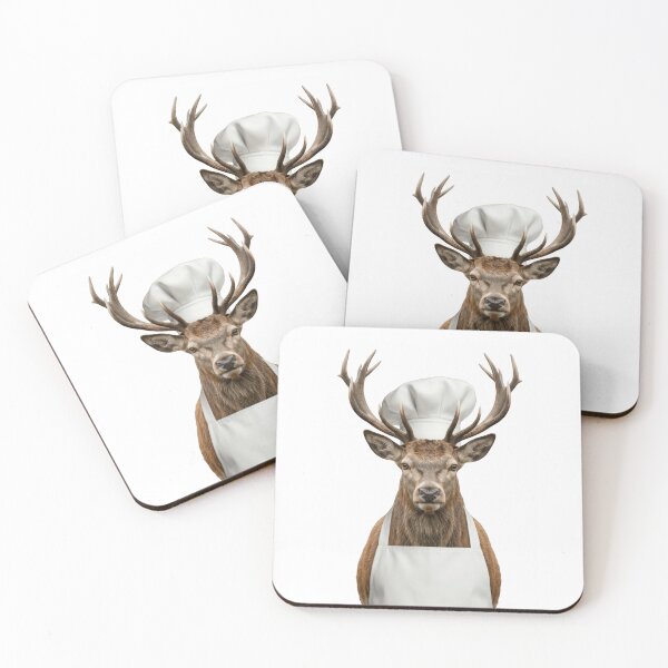 Item preview, Funny Red Deer Stag Chef Realistic Animal Cooking Humor Art designed and sold by LazyOwlStore.