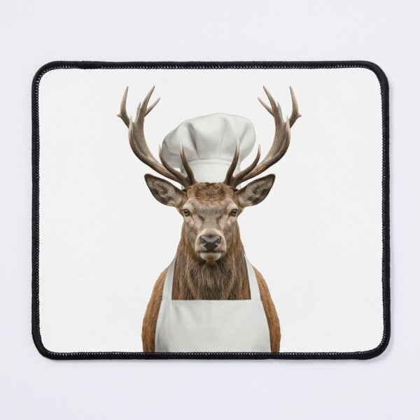 Item preview, Funny Red Deer Stag Chef Realistic Animal Cooking Humor Art designed and sold by LazyOwlStore.