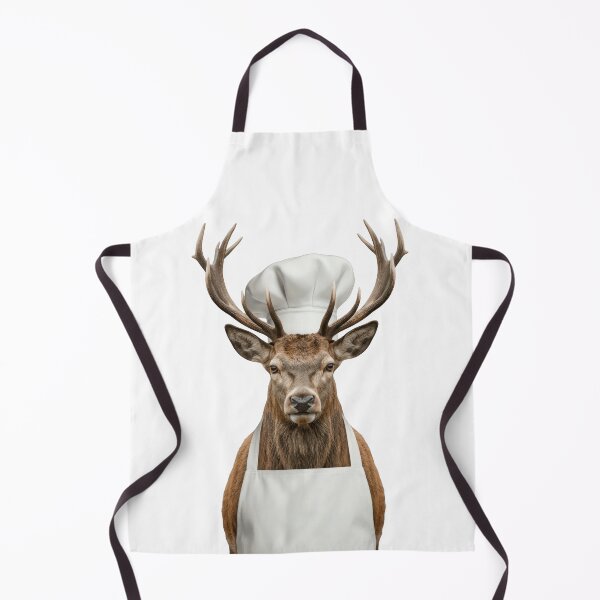 Item preview, Funny Red Deer Stag Chef Realistic Animal Cooking Humor Art designed and sold by LazyOwlStore.