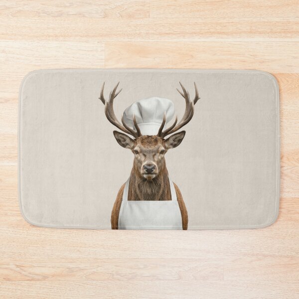 Item preview, Funny Red Deer Stag Chef Realistic Animal Cooking Humor Art designed and sold by LazyOwlStore.