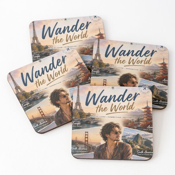 Item preview, Explore The World Travel Poster | Wanderlust Adventure Aesthetic Wall Art designed and sold by Inkora-Art.