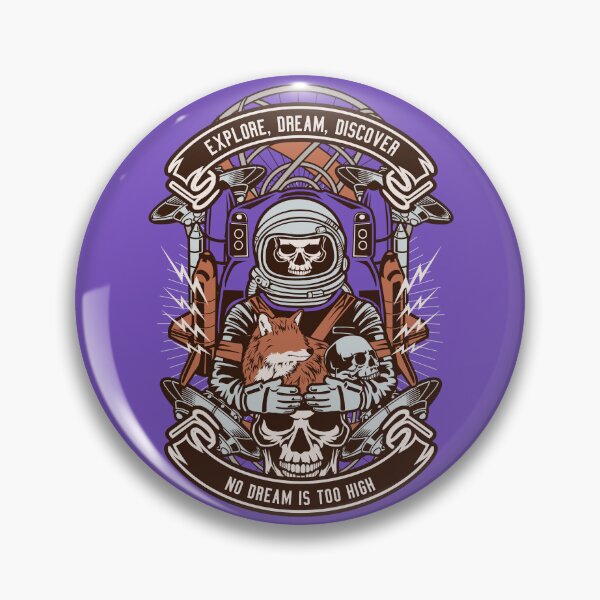 Artikelvorschau, Vintage-Astronautenschädel im kosmischen Stil – Retro-Weltraumforscherhelm im gotischen Design entworfen und verkauft von 1001T-Shirt.