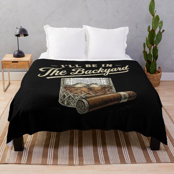 Item preview, I’ll Be In The Backyard, Whiskey and Cigar, Backyard Bourbon, Funny Drinking, Cigar Lover, Vintage Whiskey designed and sold by toongstudio.