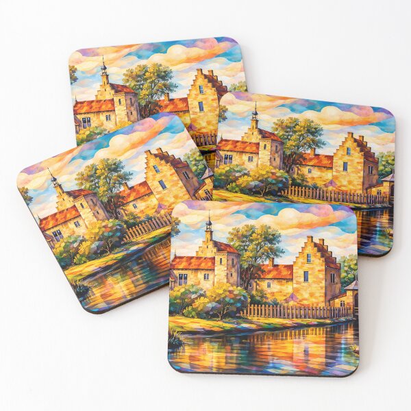 Item preview, Sunset Over Scenic Lakeside Castle designed and sold by cuprum.