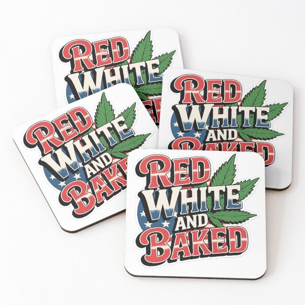 Item preview, Red White and Baked Funny 4th of July Cannabis Sticker designed and sold by MerchlyMike.
