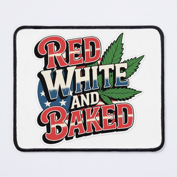 Item preview, Red White and Baked Funny 4th of July Cannabis Sticker designed and sold by MerchlyMike.