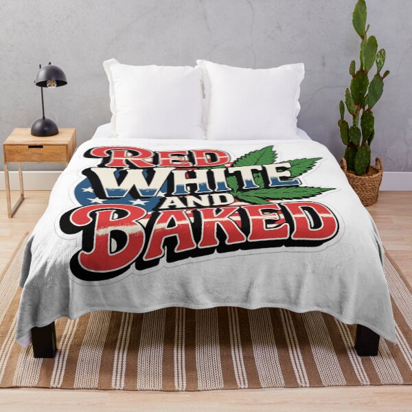 Item preview, Red White and Baked Funny 4th of July Cannabis Sticker designed and sold by MerchlyMike.