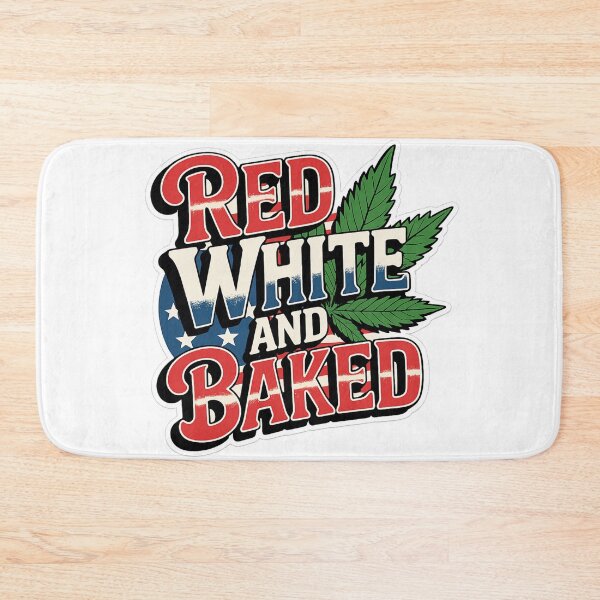 Item preview, Red White and Baked Funny 4th of July Cannabis Sticker designed and sold by MerchlyMike.