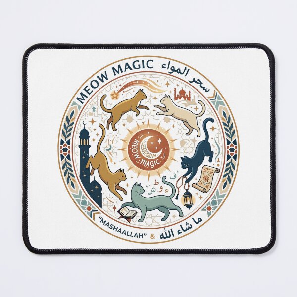 Item preview, Meow Magic Islamic Art - Cute Cats and Arabic Calligraphy designed and sold by Spiritualwall.