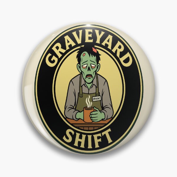 Item preview, Graveyard Shift - Tired Zombie Barista designed and sold by Regal Rev.
