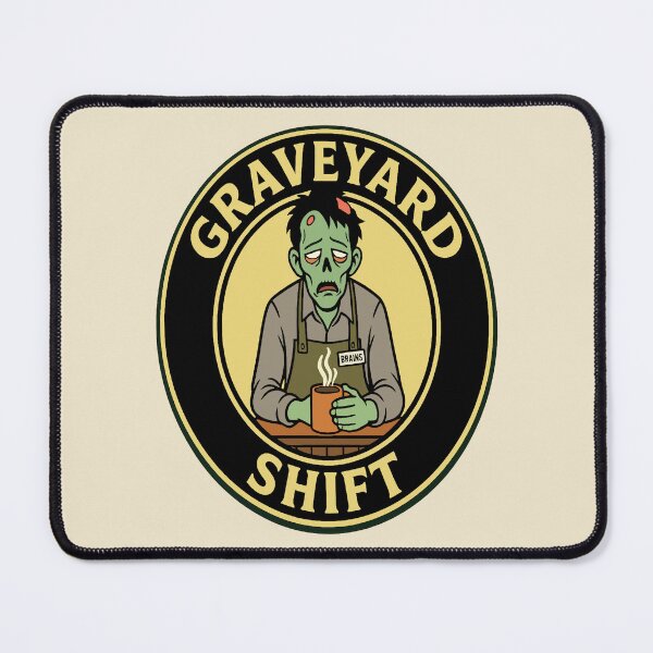 Item preview, Graveyard Shift - Tired Zombie Barista designed and sold by Regal Rev.