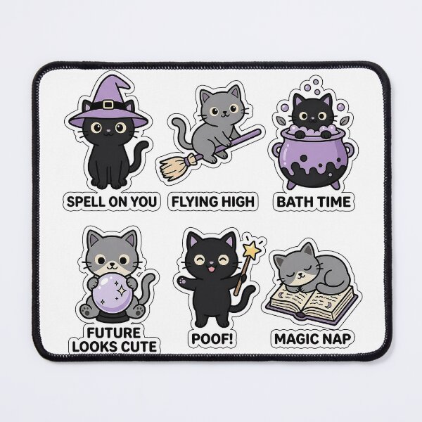 Item preview, Kawaii Witchy Cat Sticker Pack - Cute Wizard & Magic Puns designed and sold by SimpleP.
