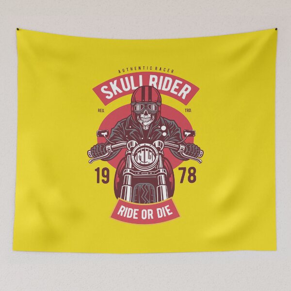 Item preview, Vintage Skull Rider Custom Motorcycle - Retro Biker Flame Speed Shop Design designed and sold by 1001T-Shirt.