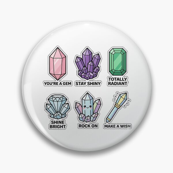 Item preview, Kawaii Crystal Gems Sticker Pack - Cute Magic Mineral & Stone Puns designed and sold by SimpleP.
