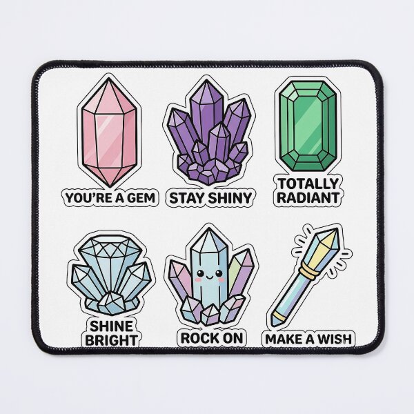 Item preview, Kawaii Crystal Gems Sticker Pack - Cute Magic Mineral & Stone Puns designed and sold by SimpleP.