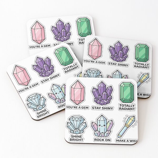 Item preview, Kawaii Crystal Gems Sticker Pack - Cute Magic Mineral & Stone Puns designed and sold by SimpleP.