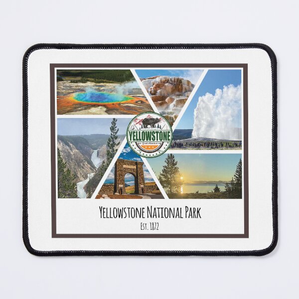 Item preview, Popular sites at Yellowstone National Park collage of images designed and sold by SmyrnaBuffalo.