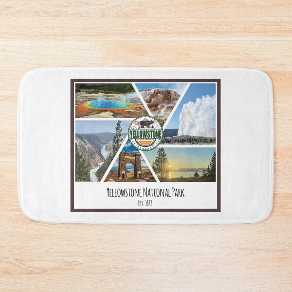 Item preview, Popular sites at Yellowstone National Park collage of images designed and sold by SmyrnaBuffalo.
