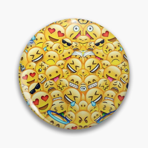 Item preview, Funny Emoji Collage Pattern - Yellow Smiley Faces Pile designed and sold by gokhanuzen.