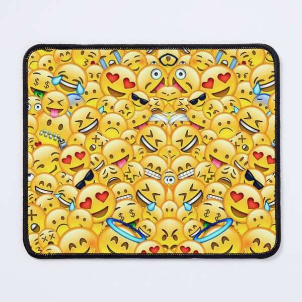 Item preview, Funny Emoji Collage Pattern - Yellow Smiley Faces Pile designed and sold by gokhanuzen.